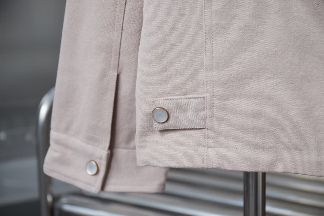 Pocket Cutout Embroidered Canvas Jacket