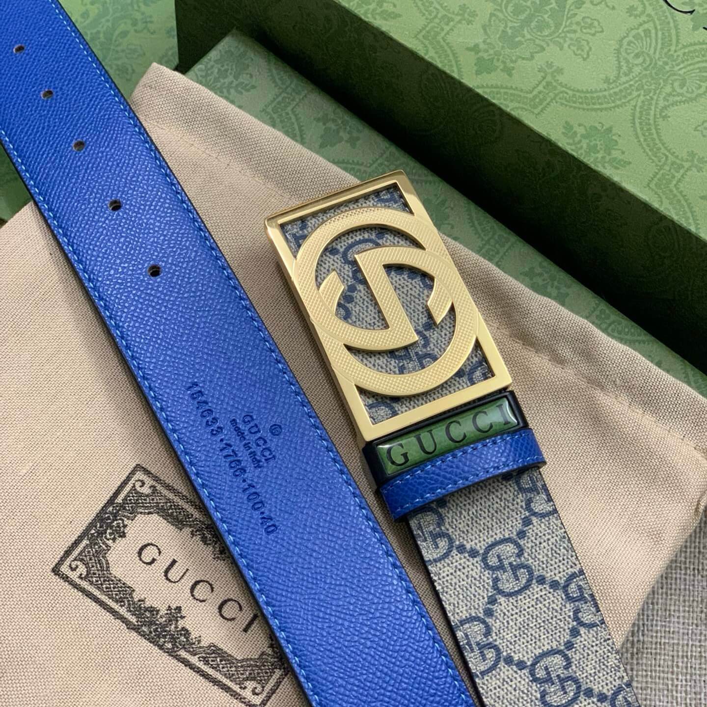 Fashionable All-Over Print Square Buckle Belt