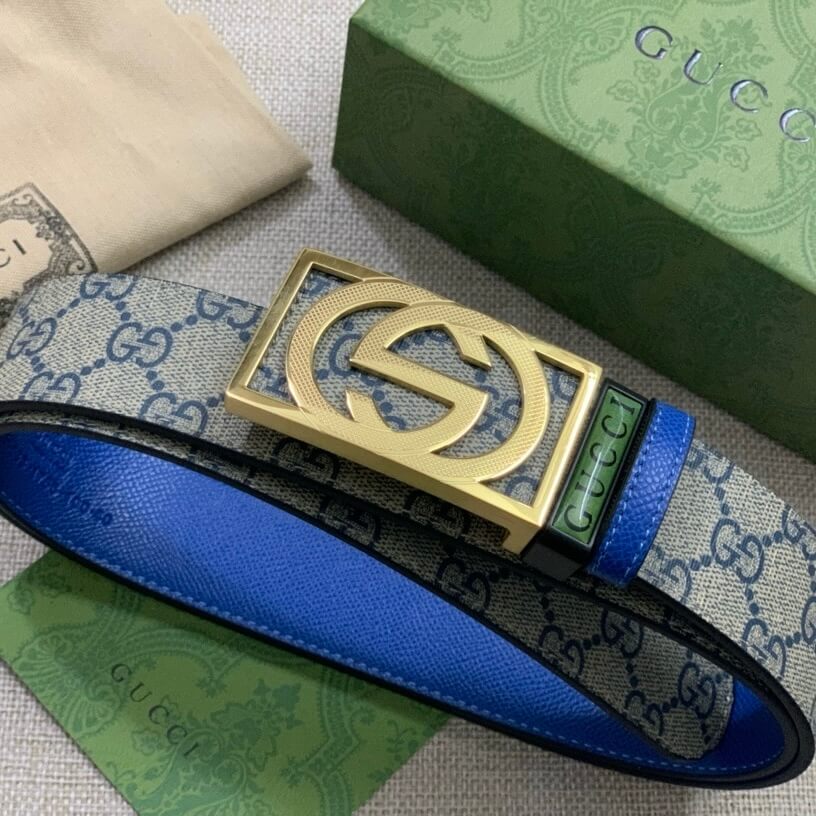 Fashionable All-Over Print Square Buckle Belt