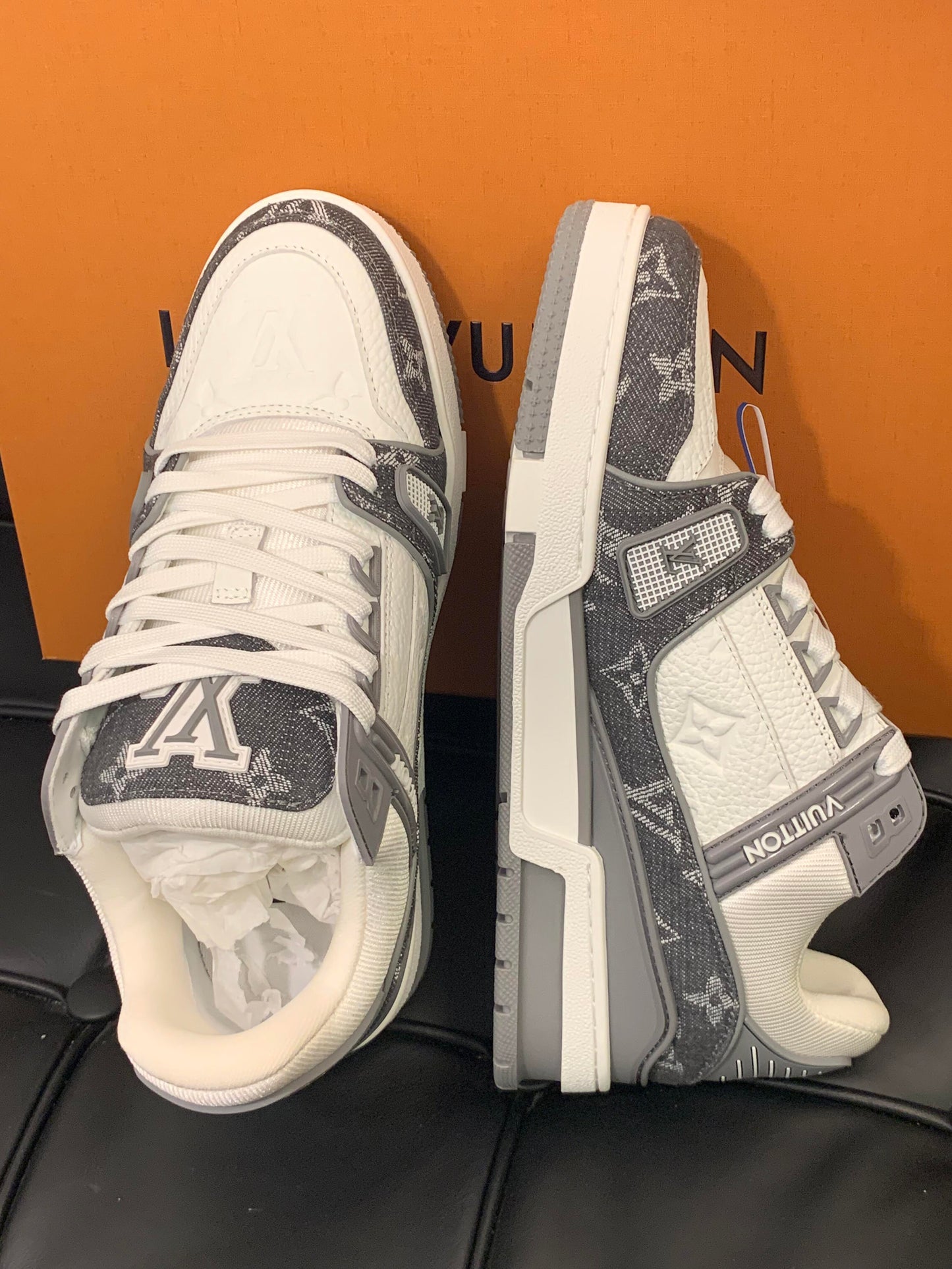 Grey All-Over Print Sneakers
