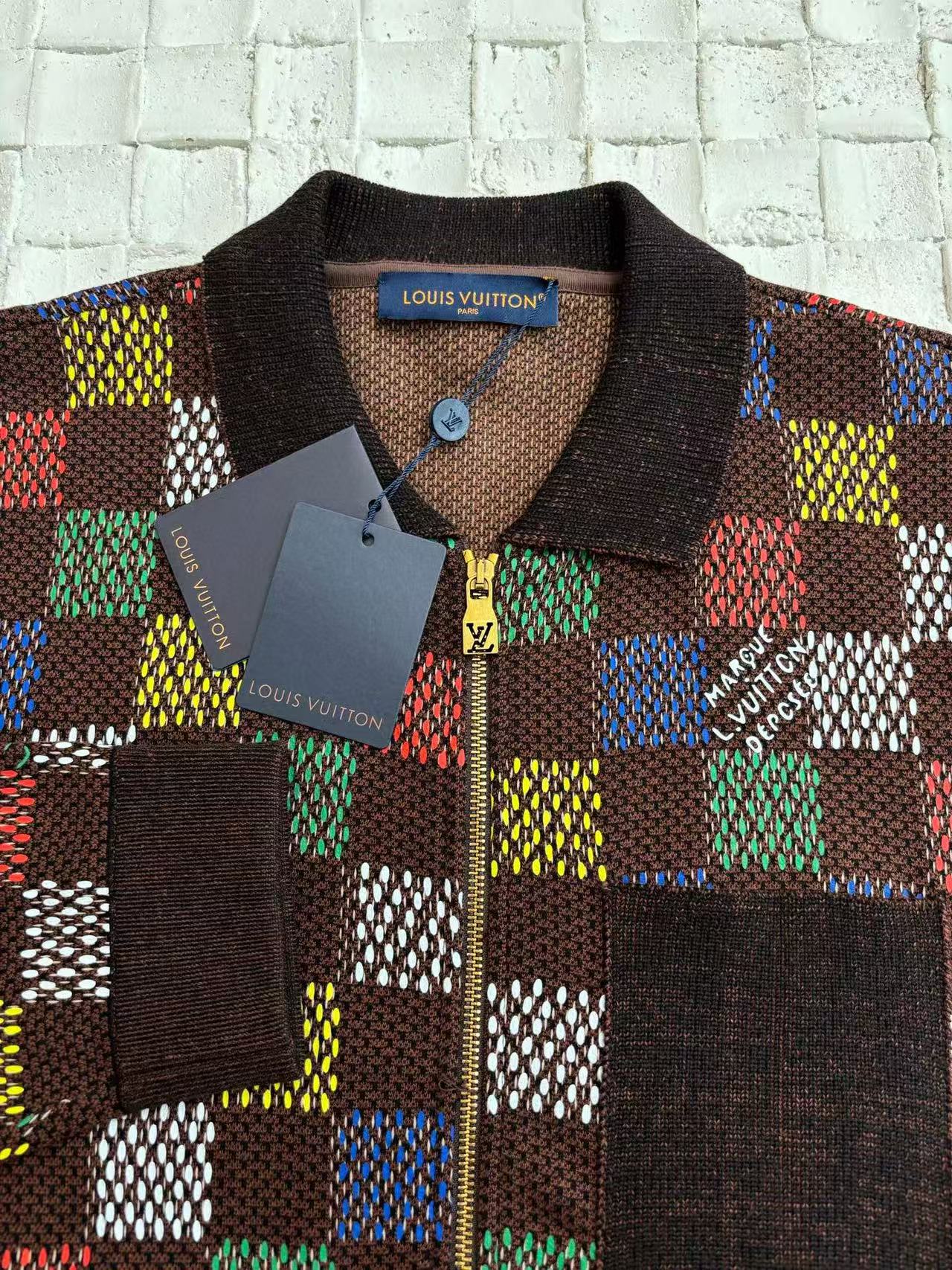 Retro Checkered Knit Jacket