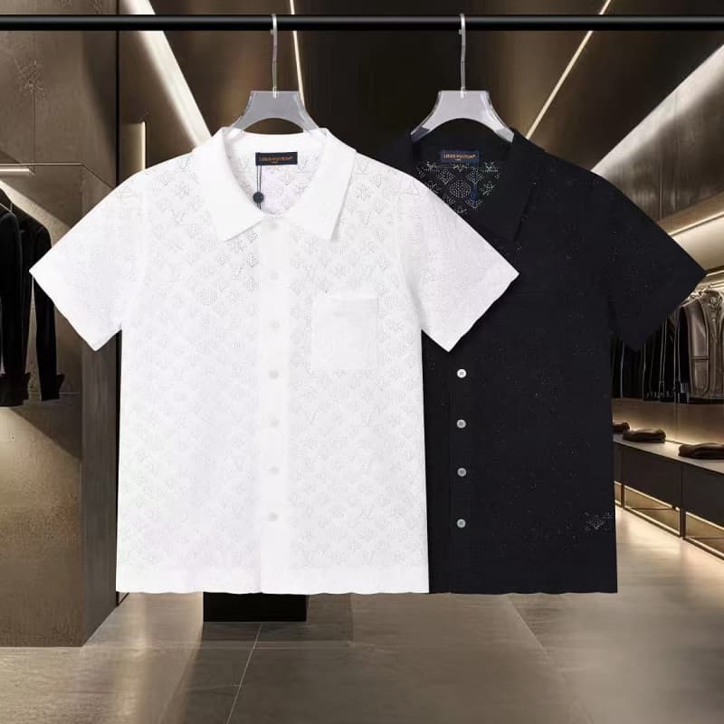 Hollow-out jacquard short-sleeve T-shirt