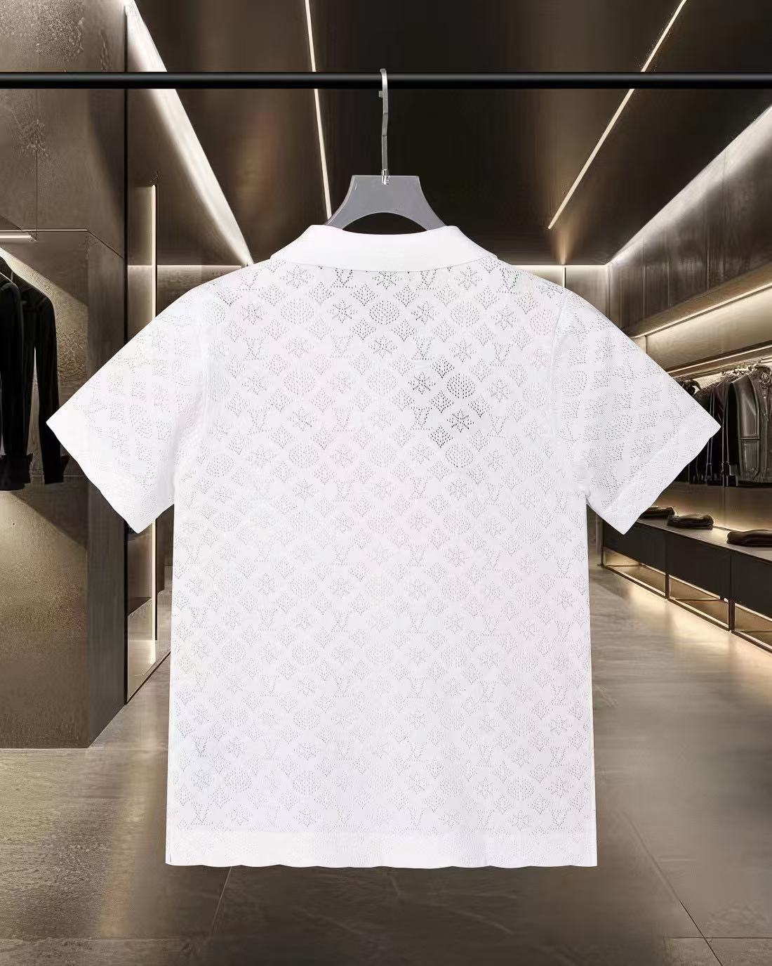 Hollow-out jacquard short-sleeve T-shirt