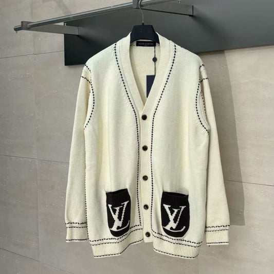 Embroidered Pocket Contrast-Trimmed Jacket