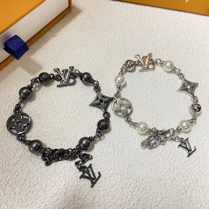 Street Style Distressed Pearl Bracelet