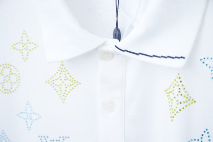 2025 New All-over Crystal Rhinestone Polo Shirt