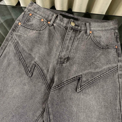 Colorful Patchwork Leather Jeans