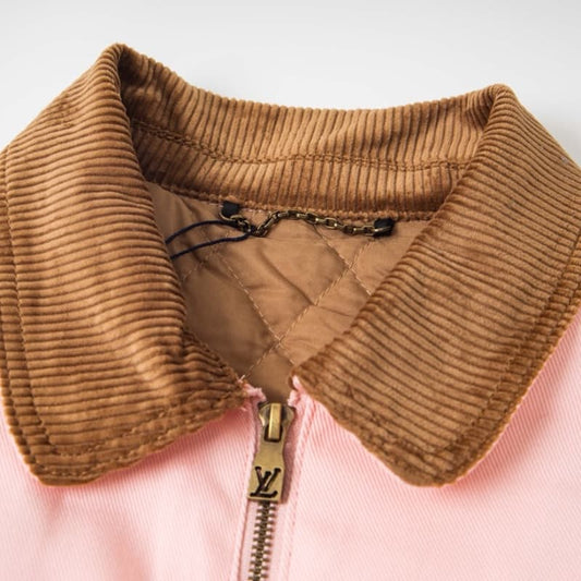 Pink Deer-Texture Brown Collar Jacket