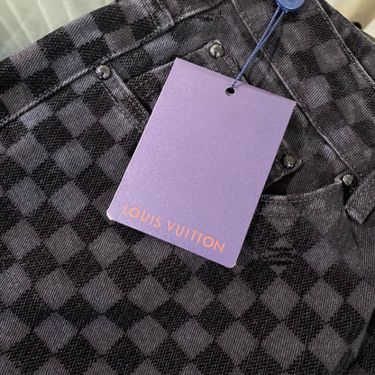 Checkerboard Denim Jeans