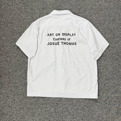 2025 White Embroidered Denim T-Shirt