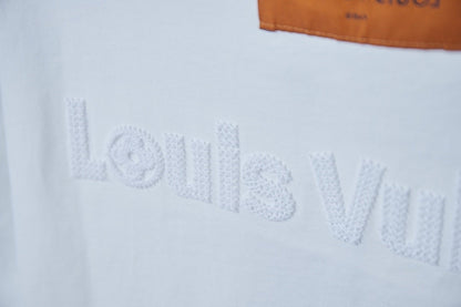2025 New Hollow Embroidery + Mesh Embroidery T-shirt