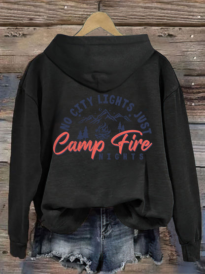 No City Lights Just Campfire Nights Hoodie