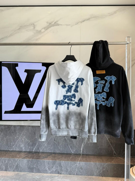 Vintage Monogram Patch Embroidered Hoodie