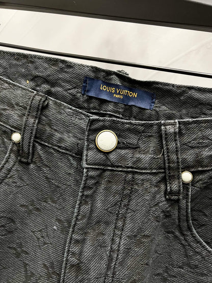 Jacquard Letter Denim Jeans