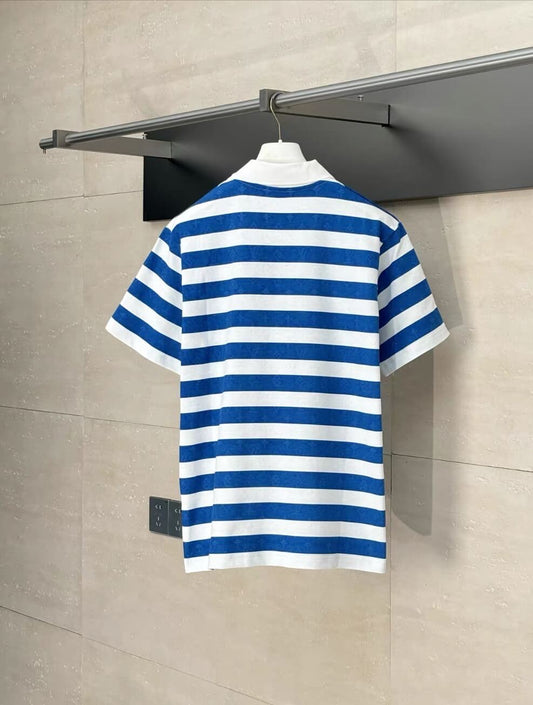 Blue Striped Polo Shirt