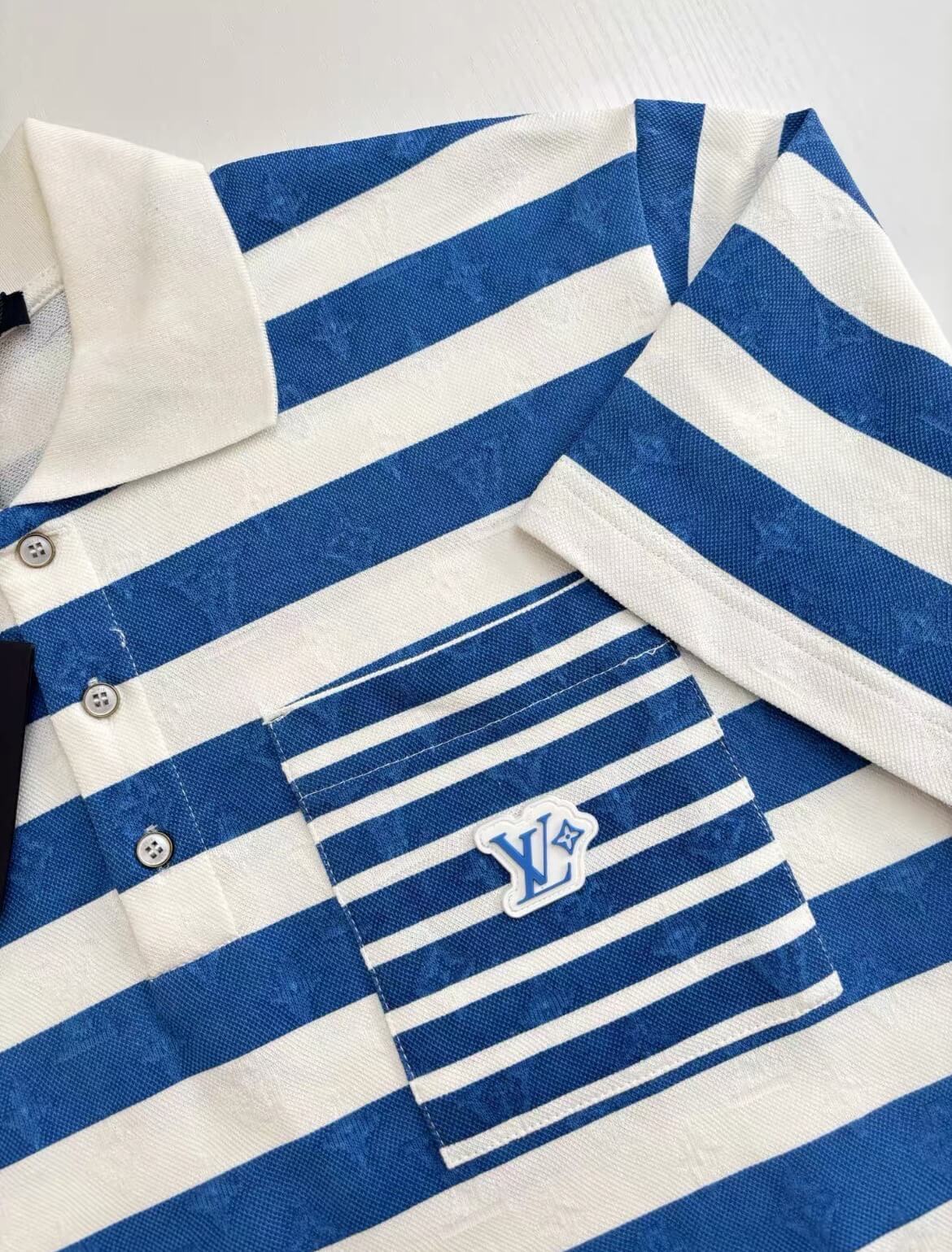 Blue Striped Polo Shirt