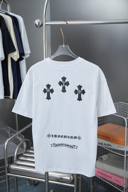 Leather Patch Print T Shirt