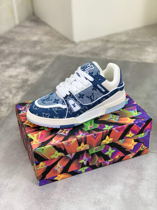Blue Classic Jacquard Sneakers