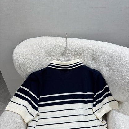 Striped Colorblock Knit T-shirt