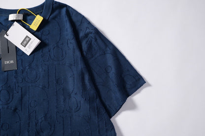 Embossed Jacquard Crew Neck T-Shirt