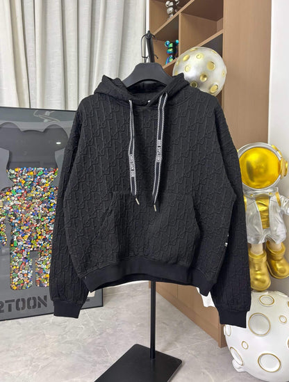 All-Over Embossed Print Hoodie