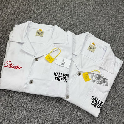 2025 White Embroidered Denim T-Shirt