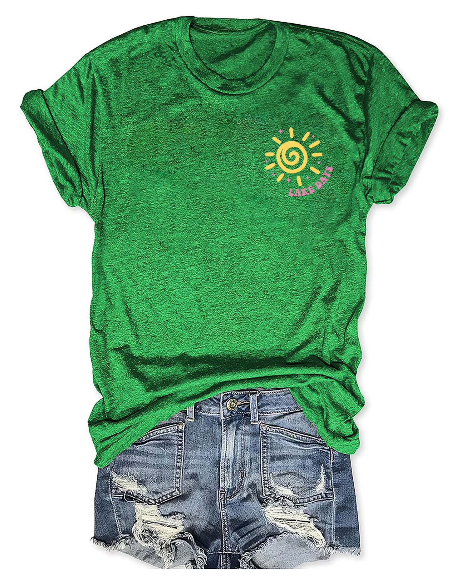 Boat Waves Sun Rays Lake Days T-shirt