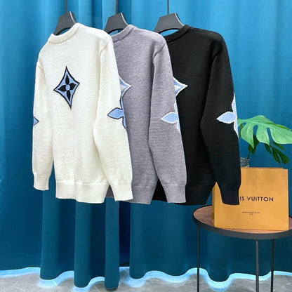 New Jacquard Wool Knit Sweater