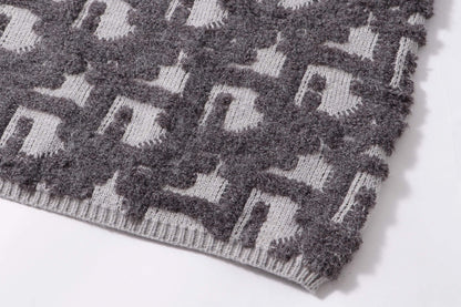 3D Jacquard Zippe Sweater