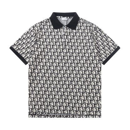All-Over Jacquard Letter Polo Shirt