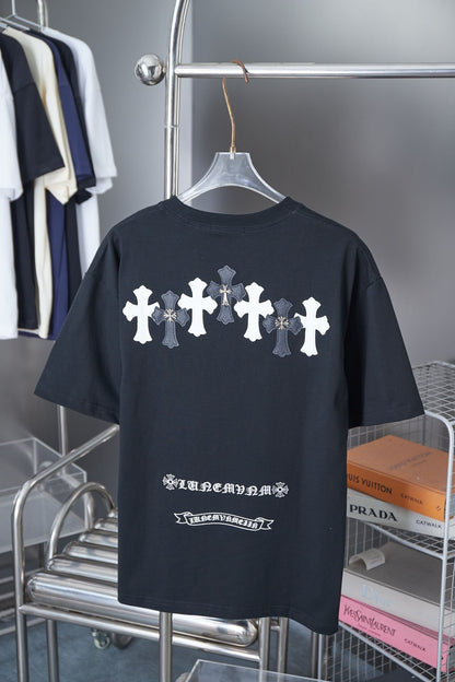 Leather Patch Print T Shirt