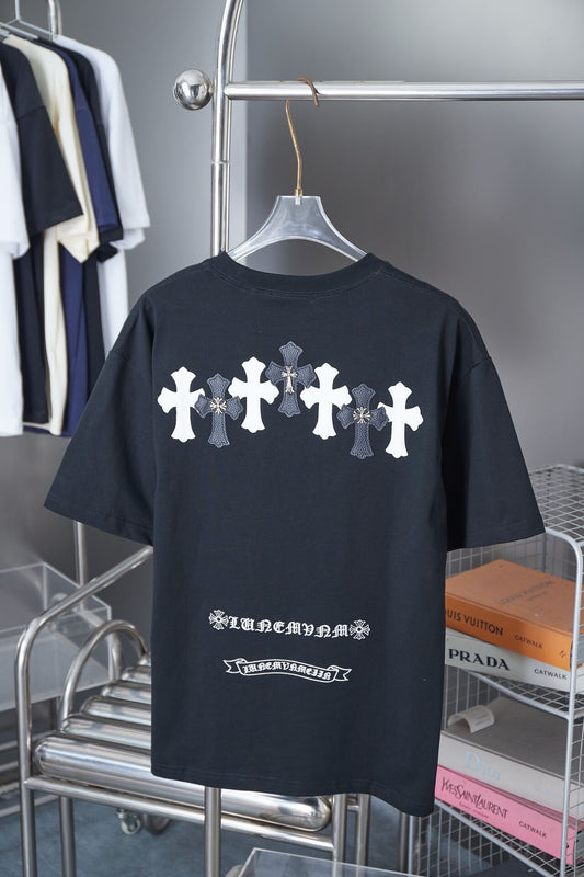 Leather Patch Print T Shirt