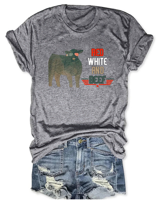 Red White And Beef Cattle T-shirt