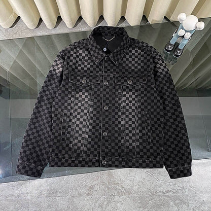 Checkerboard Denim Jacket