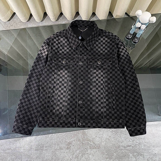 Checkerboard Denim Jacket