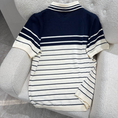 Striped Colorblock Knit T-shirt