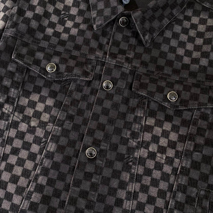 Checkerboard Denim Jacket