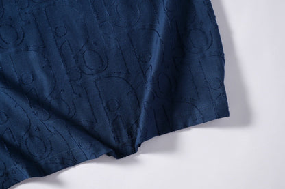 Embossed Jacquard Crew Neck T-Shirt