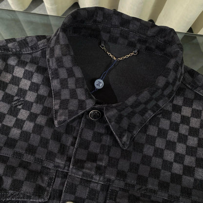 Checkerboard Denim Jacket