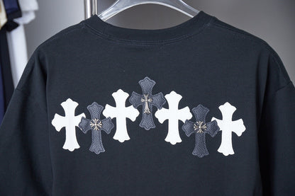Leather Patch Print T Shirt