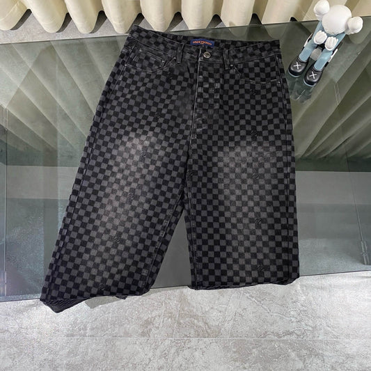 Checkerboard Denim Jeans