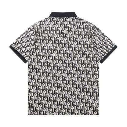 All-Over Jacquard Letter Polo Shirt