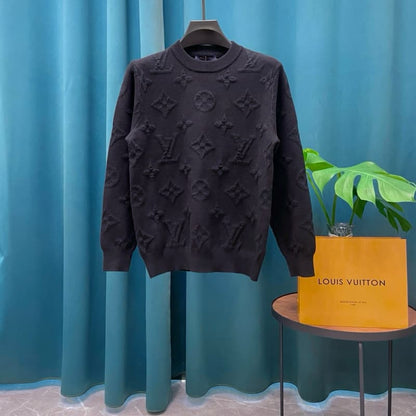 All-Over Jacquard Wool Knit Sweater