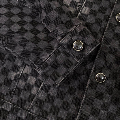Checkerboard Denim Jacket
