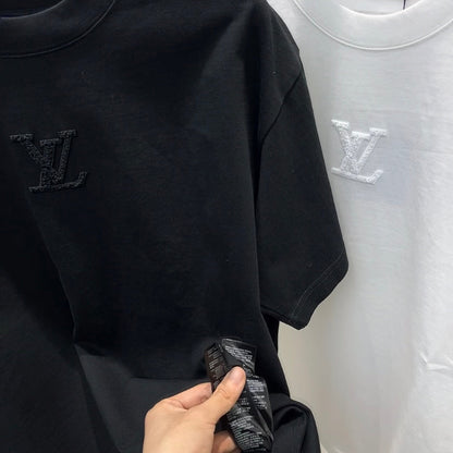 Trendy 3D Embroidered Letter And Pattern T-Shirt