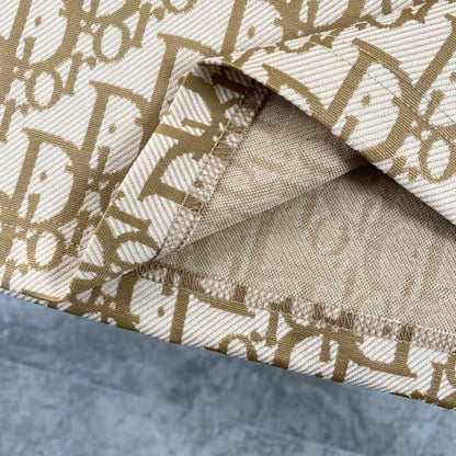 2025 New Beige Jacquard All-Over Print T-shirt