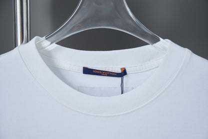 2025 New Hollow Embroidery + Mesh Embroidery T-shirt