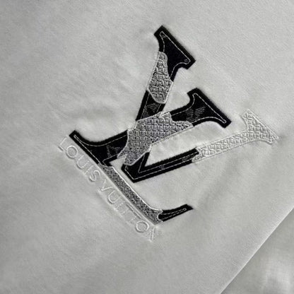 2025 Denim Patch Colorblock Embroidered T-Shirt