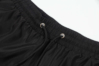 Pink Letter Embroidered Beach Shorts