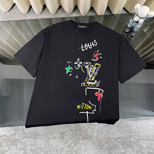 Hand-Drawn Print T-Shirt